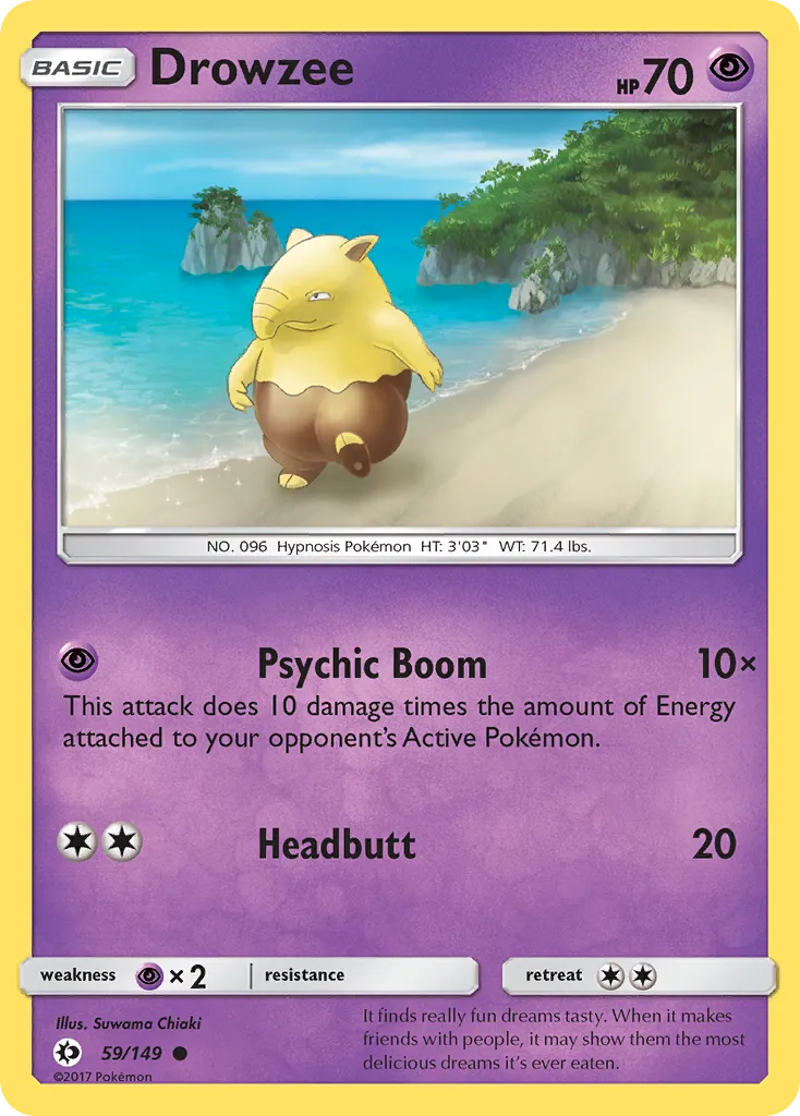 Drowzee #59, Sun & Moon Reverse Foil