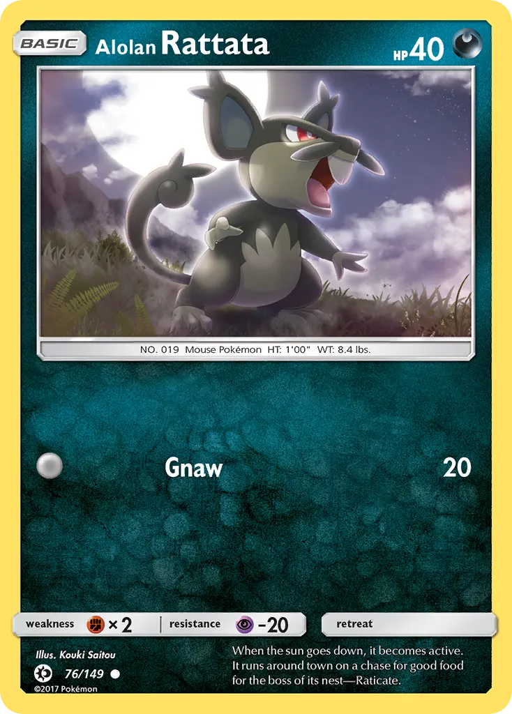 Alolan Rattata #76, Sun & Moon Reverse Foil