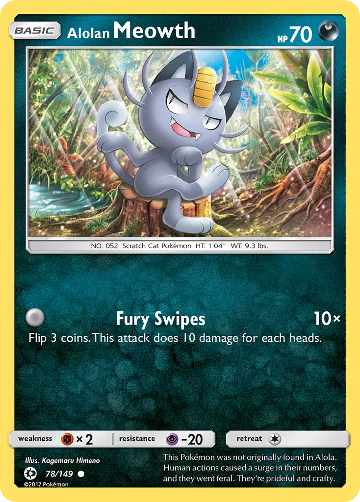Alolan Meowth #78, Sun & Moon
