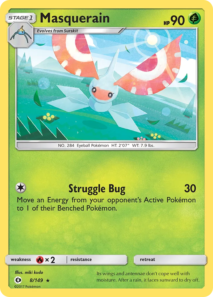 Masquerain #8, Sun & Moon Reverse Foil