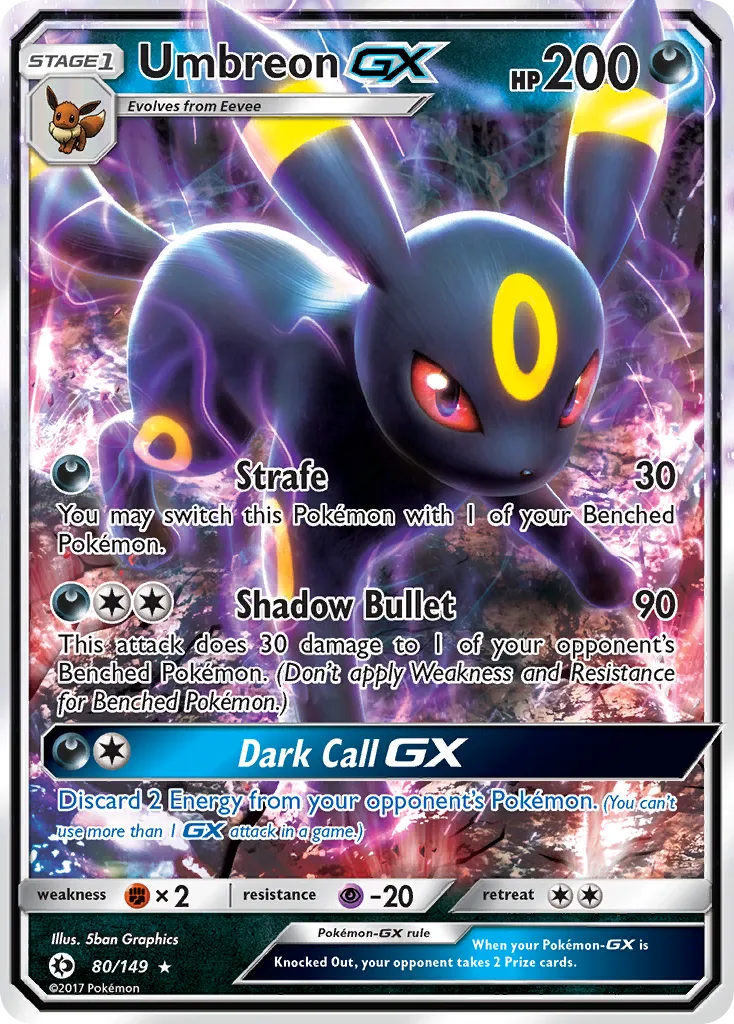 Umbreon-GX #80, Sun & Moon