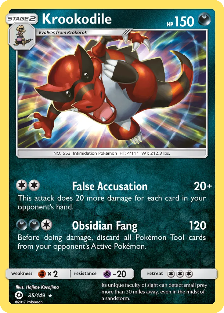 Krookodile #85, Sun & Moon Reverse Foil