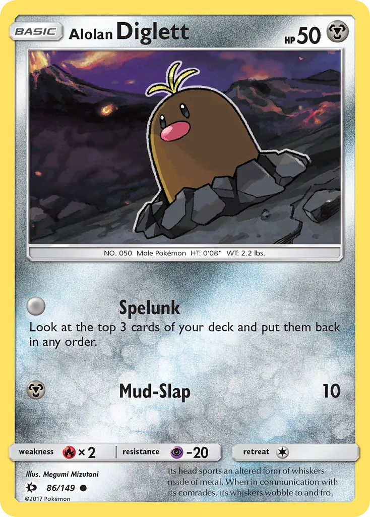 Alolan Diglett #86, Sun & Moon