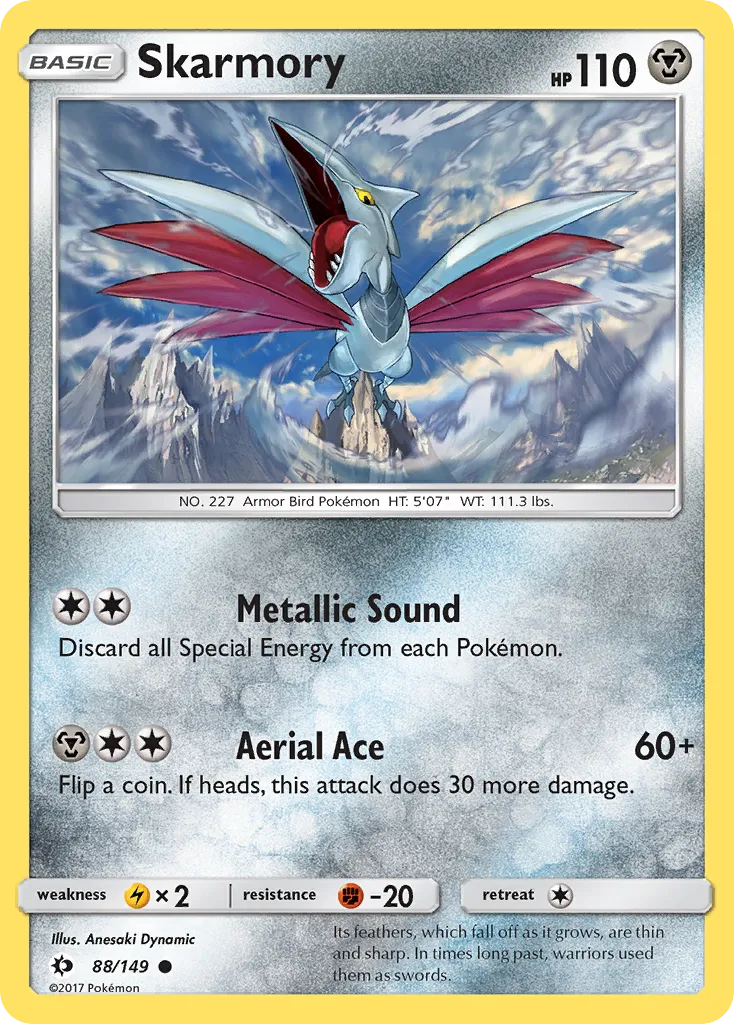 Skarmory #88, Sun & Moon Reverse Foil