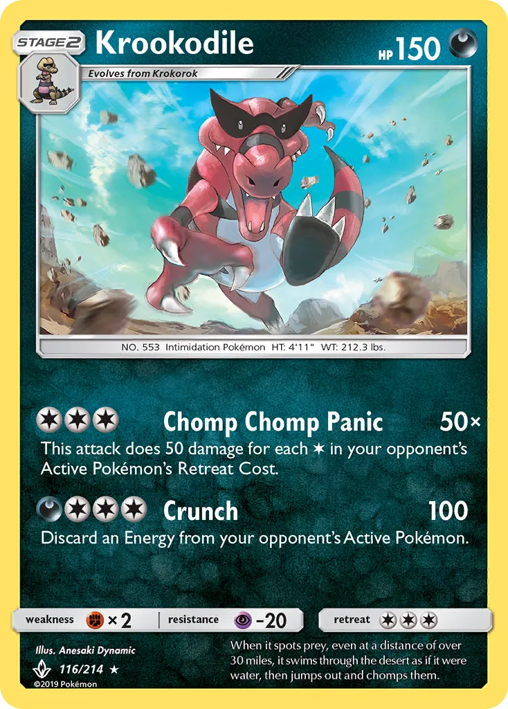 Krookodile #116, Unbroken Bonds Reverse Foil