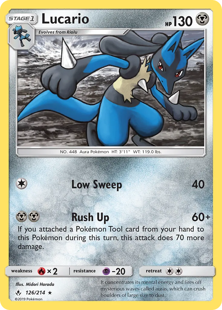 Lucario #126, Unbroken Bonds Reverse Foil