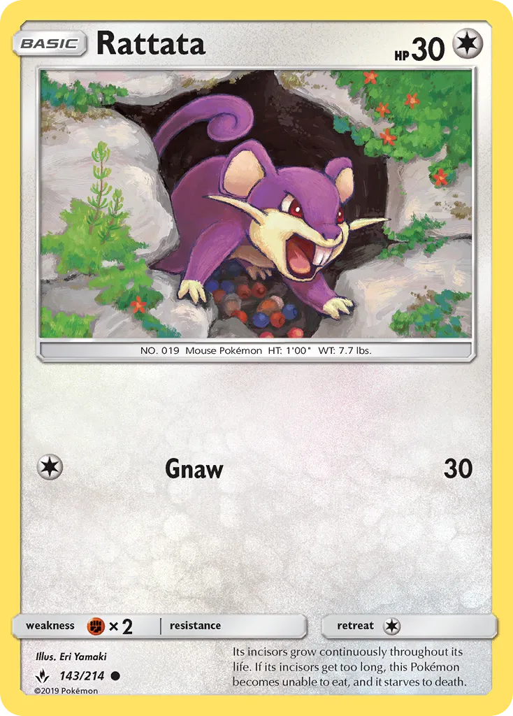 Rattata #143, Unbroken Bonds Reverse Foil