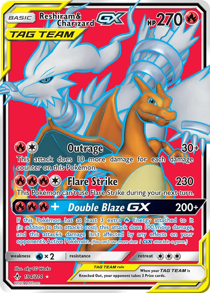 Reshiram & Charizard-GX #194, Unbroken Bonds