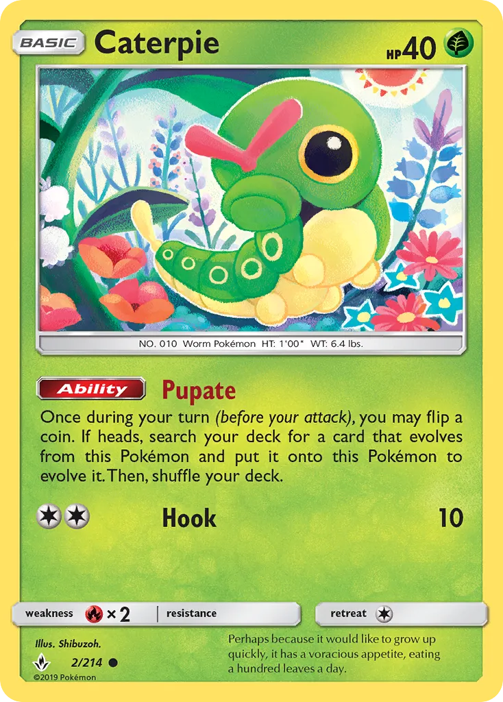 Caterpie #2, Unbroken Bonds Reverse Foil