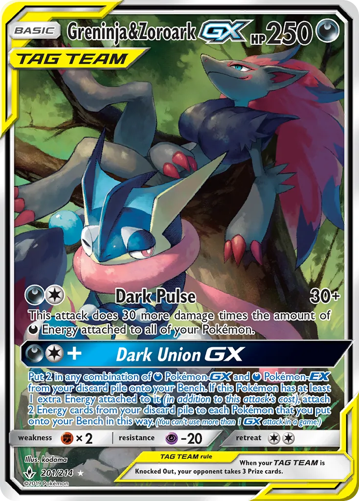 Greninja & Zoroark-GX #201, Unbroken Bonds