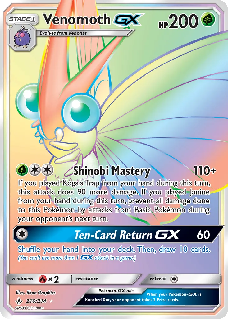 Venomoth-GX #216, Unbroken Bonds Secret