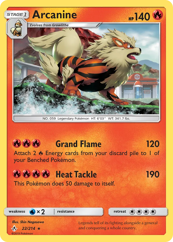 Arcanine #22, Unbroken Bonds Reverse Foil