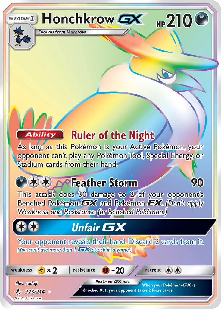 Honchkrow-GX #223, Unbroken Bonds Secret