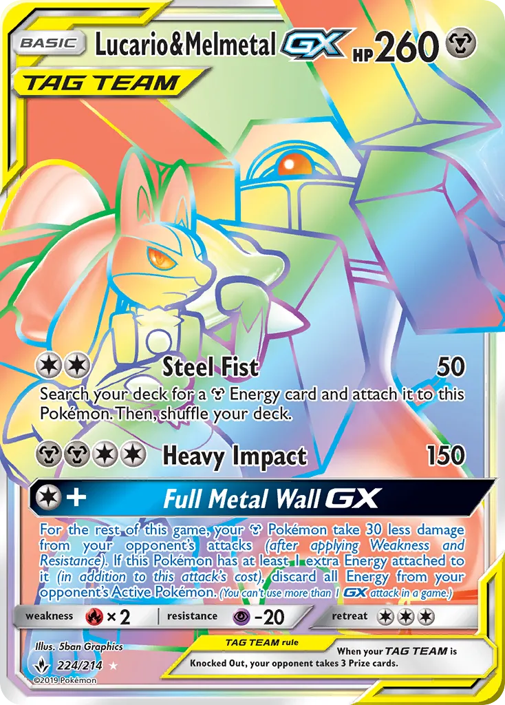 Lucario & Melmetal-GX #224, Unbroken Bonds Secret