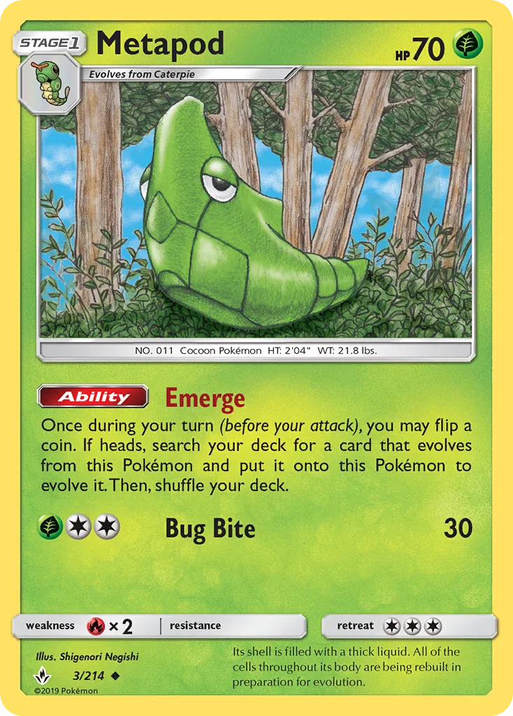 Metapod #3, Unbroken Bonds Reverse Foil