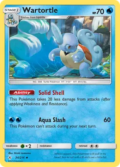 Wartortle #34, Cosmos Blastoise-GX Premium Collection
