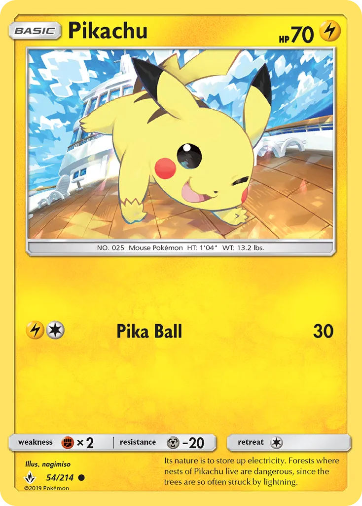 Pikachu #54, Unbroken Bonds Reverse Foil
