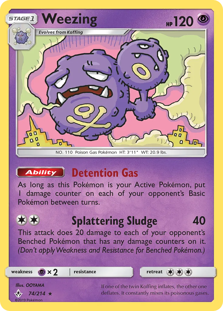 Weezing #74, Unbroken Bonds Reverse Foil