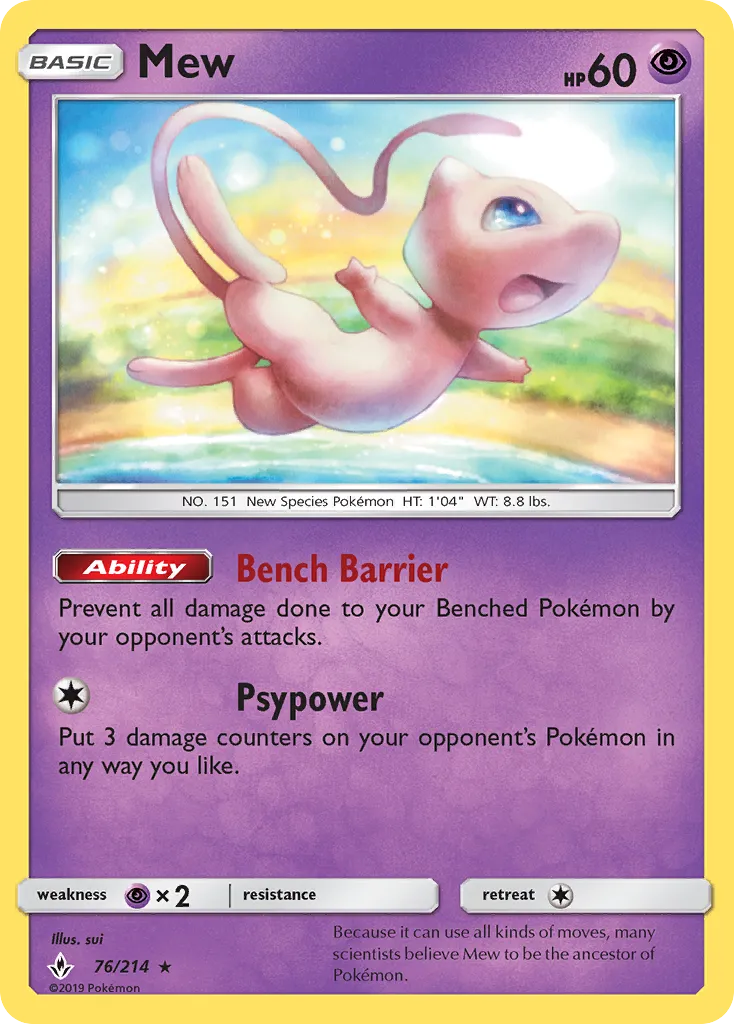 Mew #76, Unbroken Bonds Reverse Foil