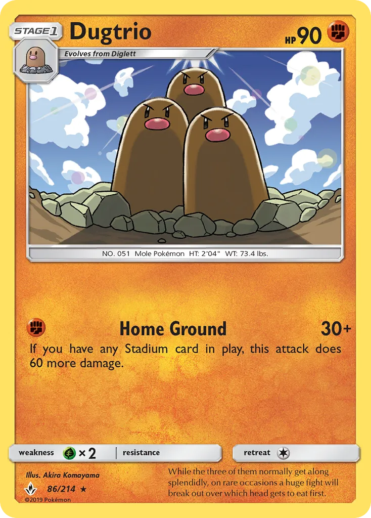Dugtrio #86, Unbroken Bonds Reverse Foil