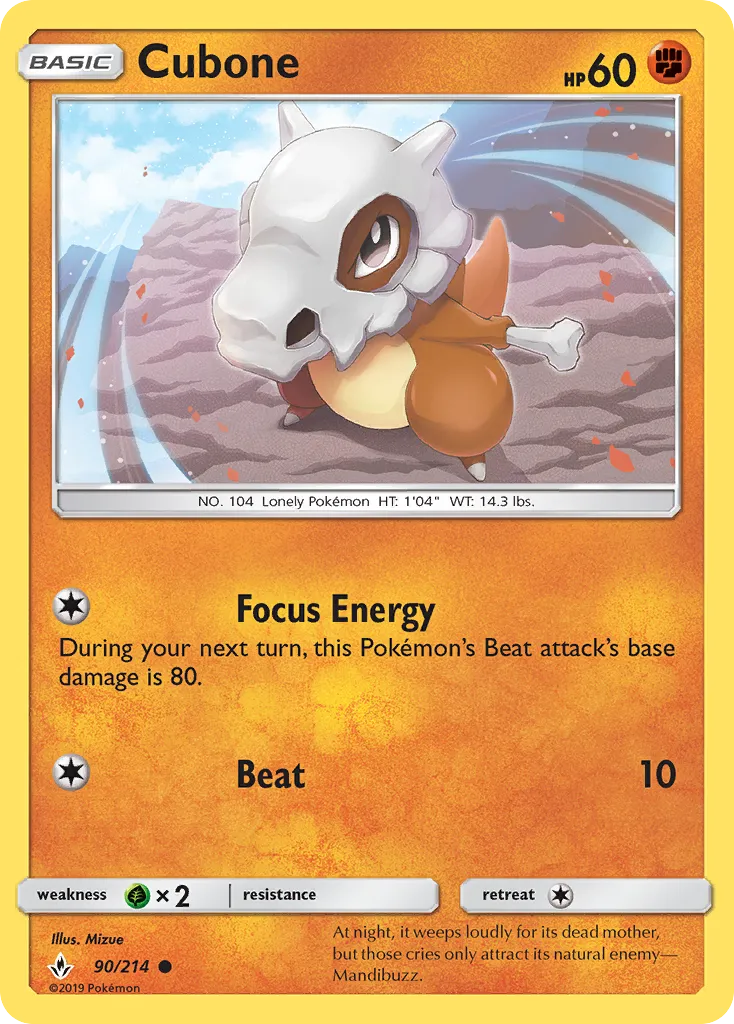 Cubone #90, Unbroken Bonds Reverse Foil