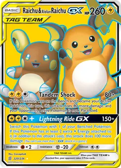Raichu & Alolan Raichu-GX #220, Unified Minds