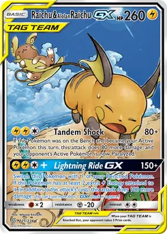Raichu & Alolan Raichu-GX #221, Unified Minds