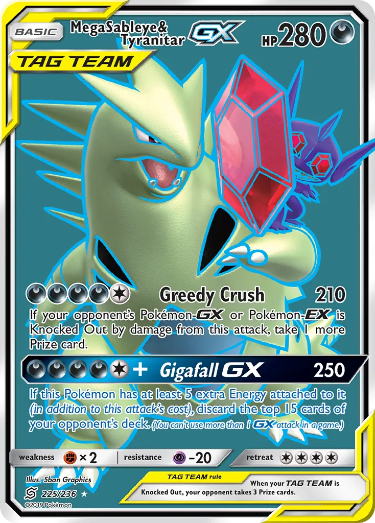 Mega Sableye & Tyranitar-GX #225, Unified Minds