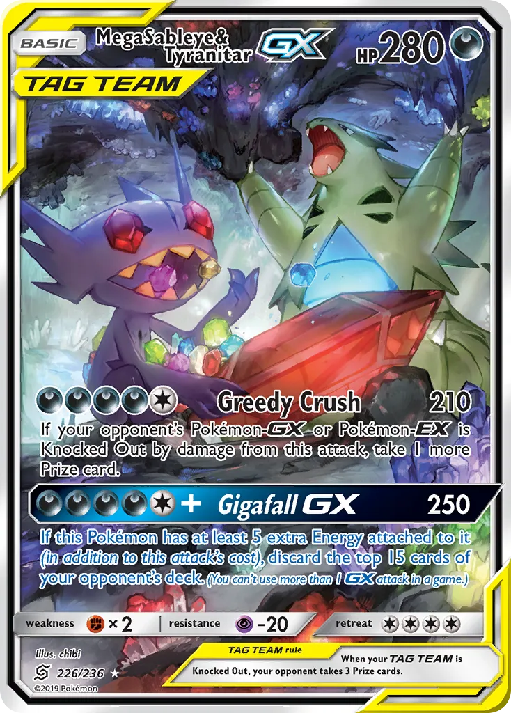 Mega Sableye & Tyranitar-GX #226, Unified Minds