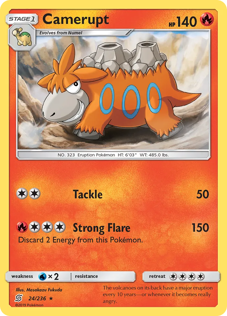 Camerupt #24, Unified Minds Reverse Foil