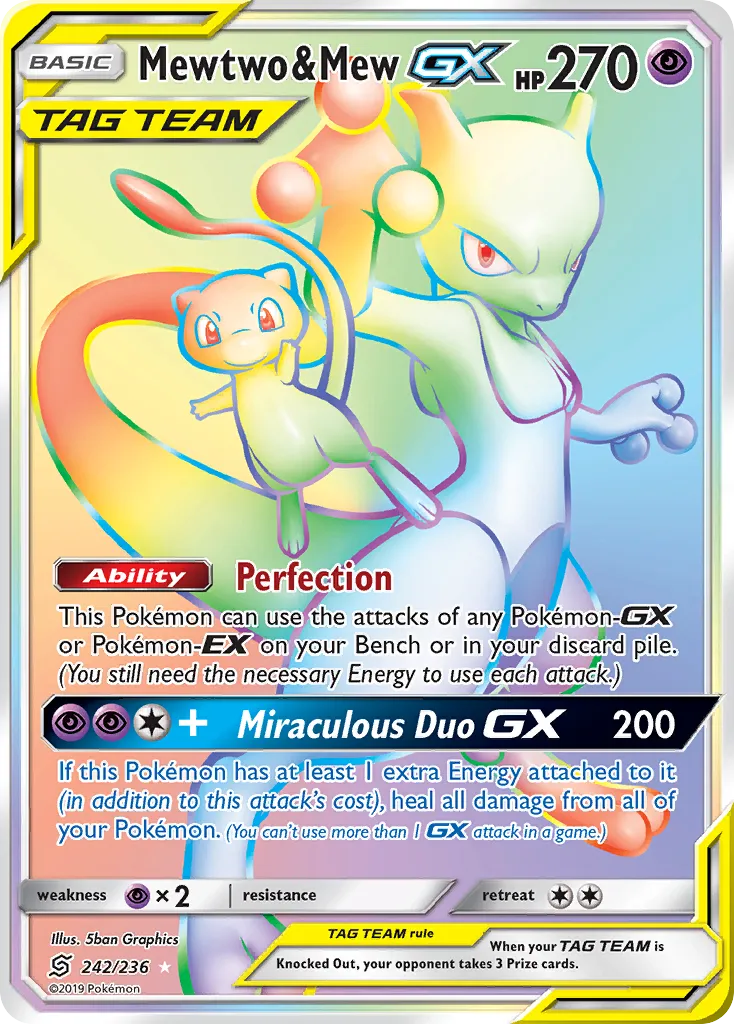 Mewtwo & Mew-GX #242, Unified Minds Secret
