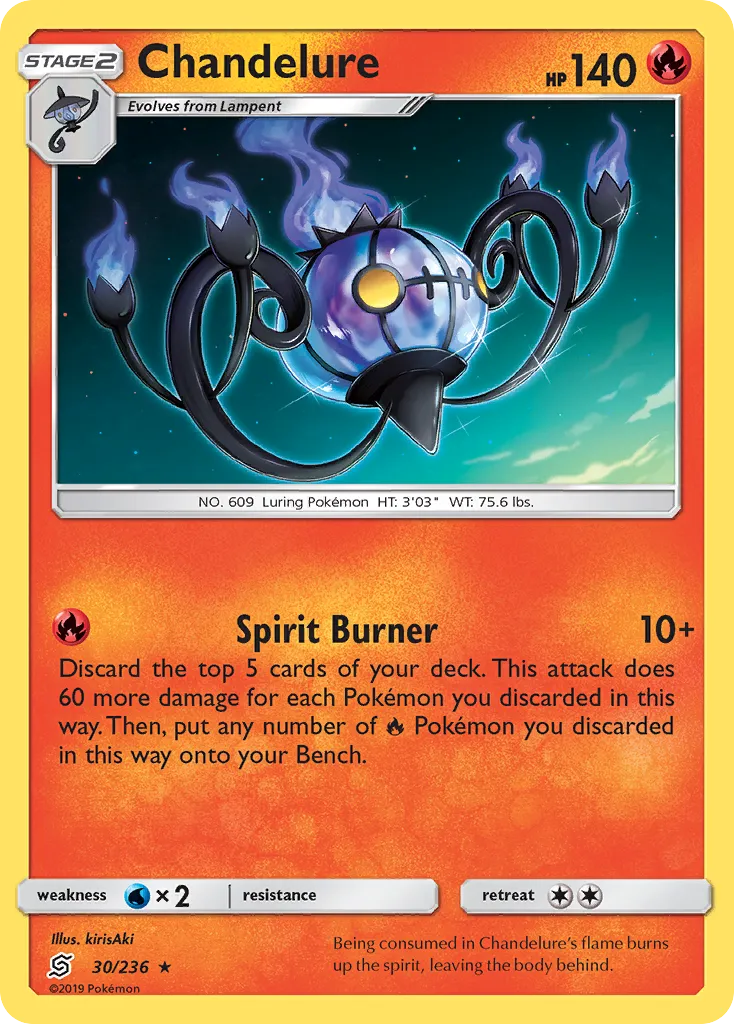 Chandelure #30, Unified Minds Reverse Foil