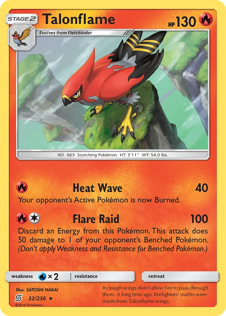 Talonflame #32, Unified Minds Reverse Foil