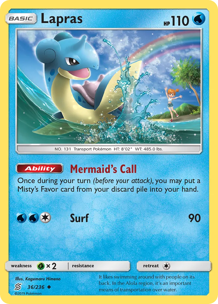 Lapras #36, Unified Minds Reverse Foil