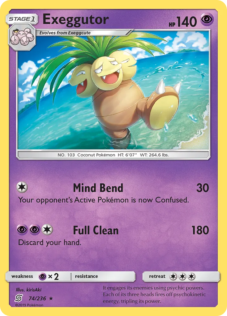 Exeggutor #74, Unified Minds Reverse Foil