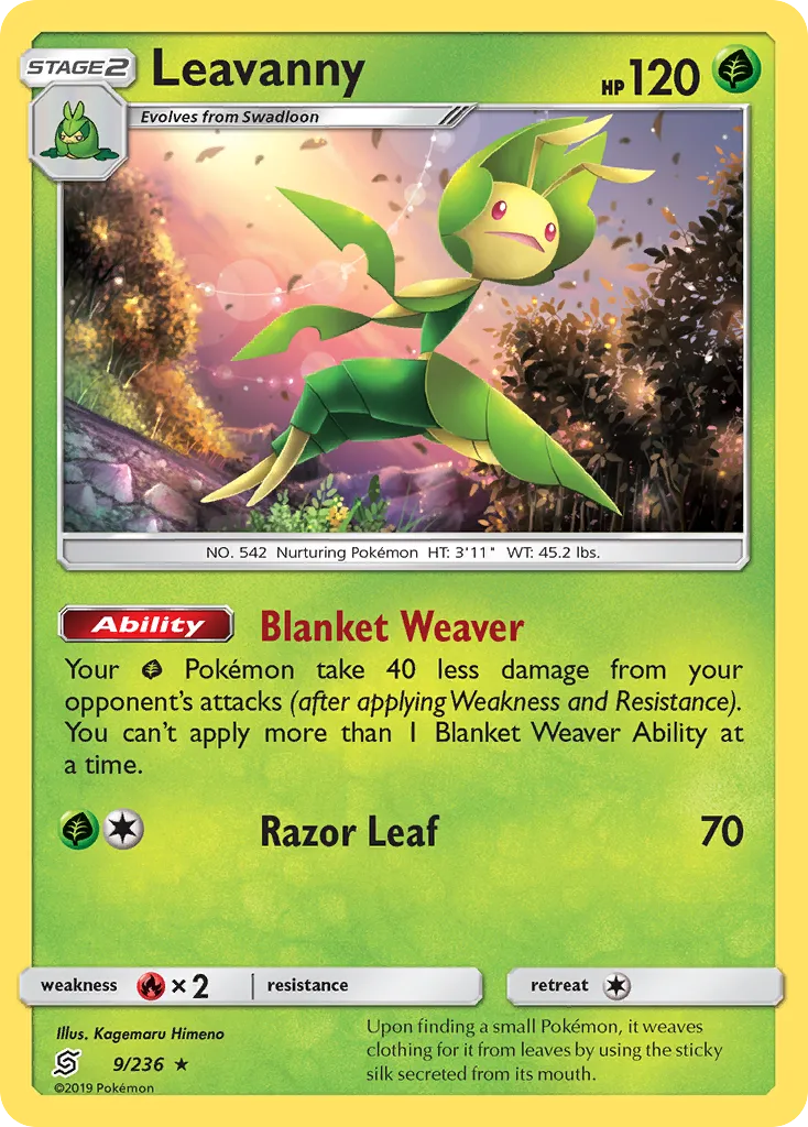 Leavanny #9, Unified Minds Reverse Foil