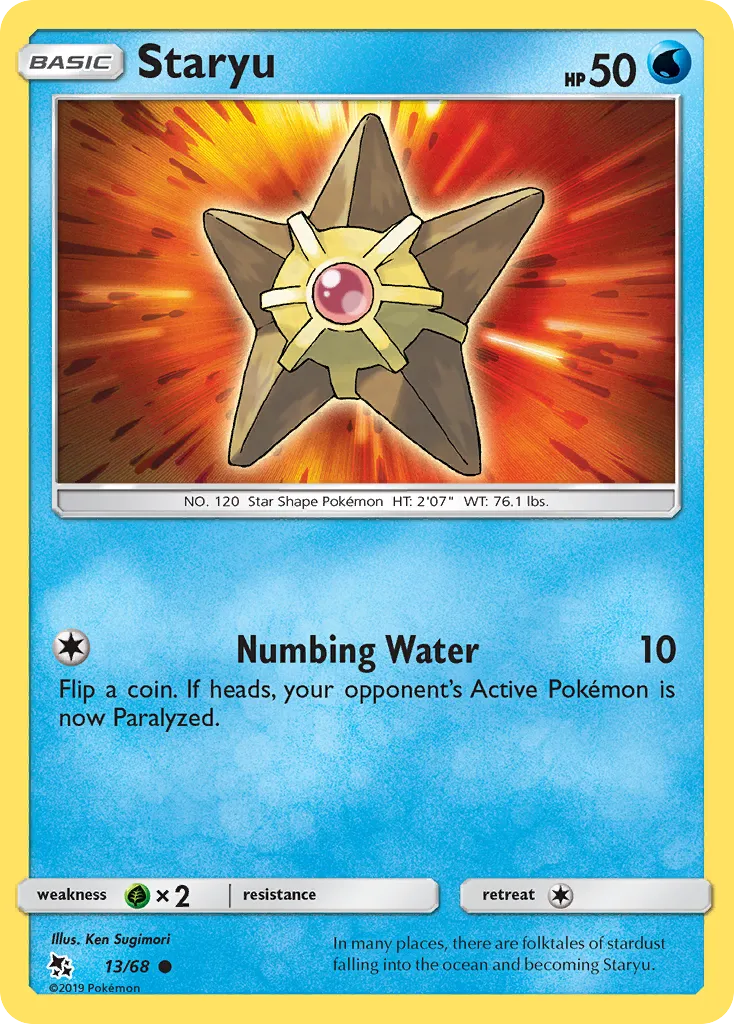 Staryu #13, Hidden Fates Reverse Foil