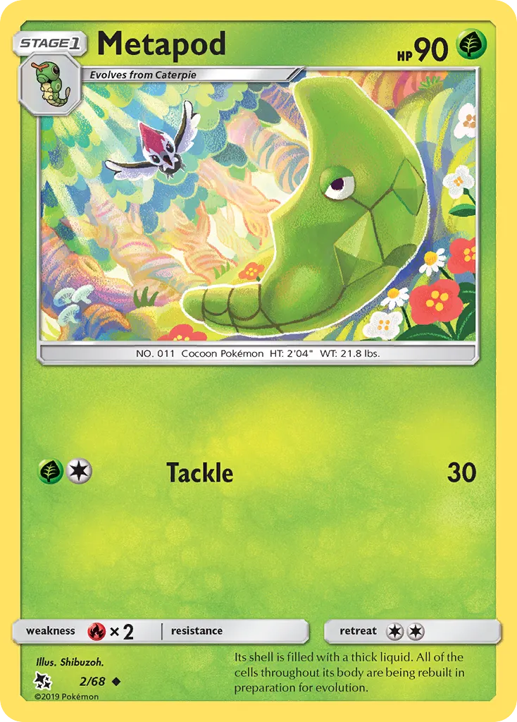 Metapod #2, Hidden Fates Reverse Foil