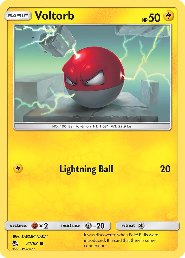 Voltorb #21, Hidden Fates Reverse Foil