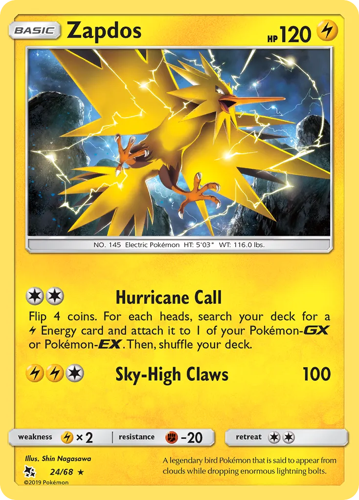Zapdos #24, Hidden Fates