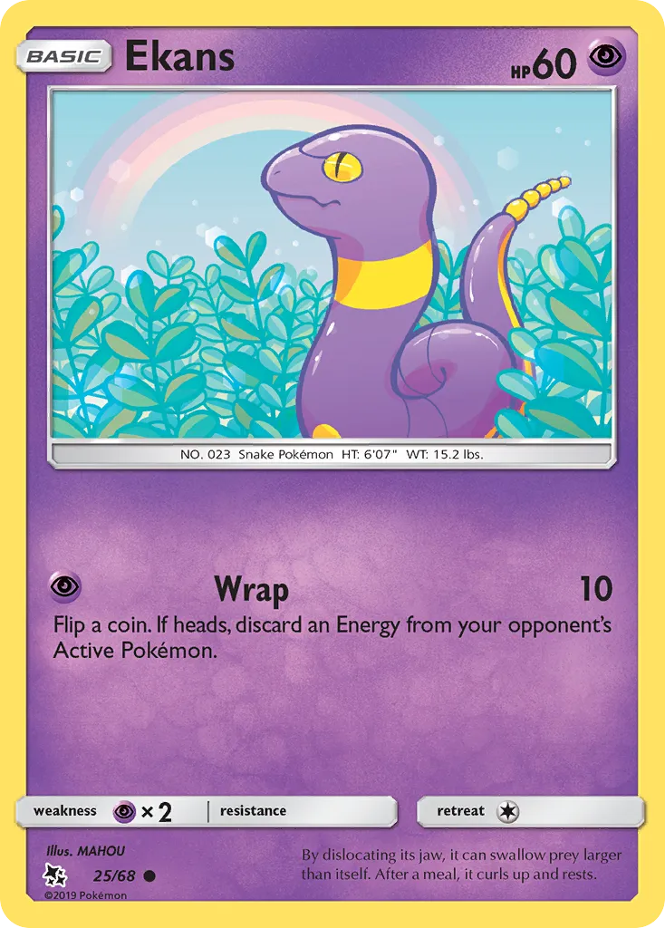 Ekans #25, Hidden Fates Reverse Foil