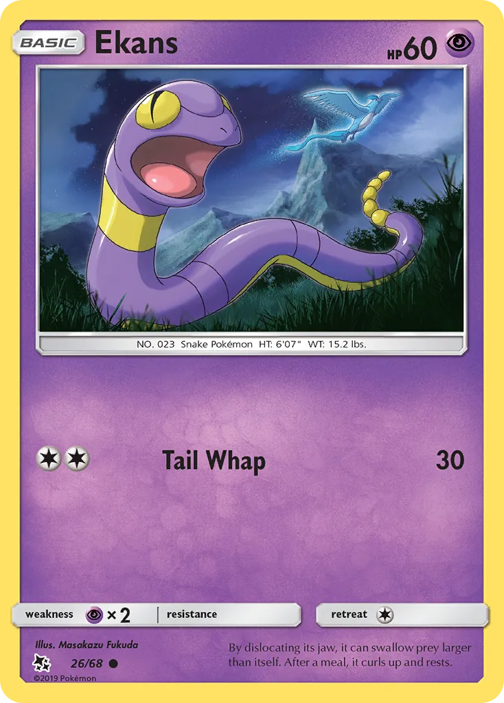 Ekans #26, Hidden Fates Reverse Foil