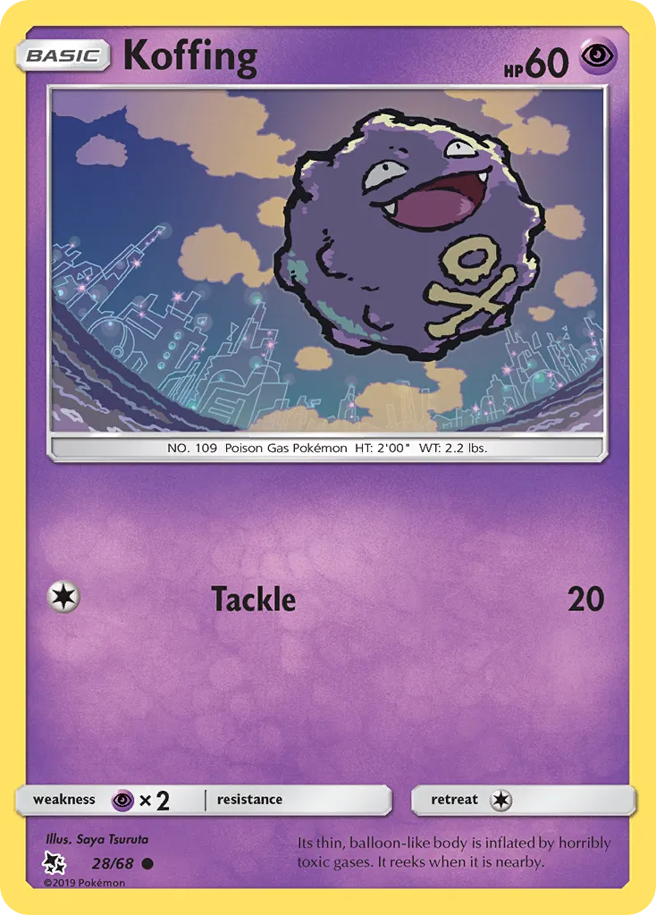 Koffing #28, Hidden Fates Reverse Foil
