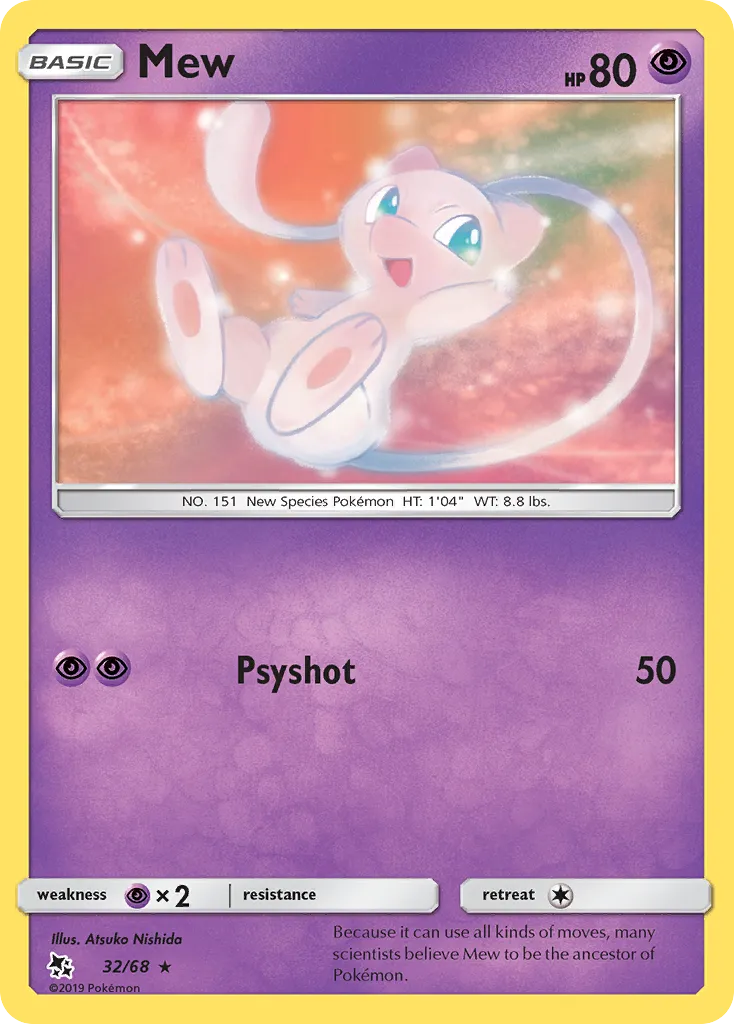 Mew #32, Hidden Fates Reverse Foil