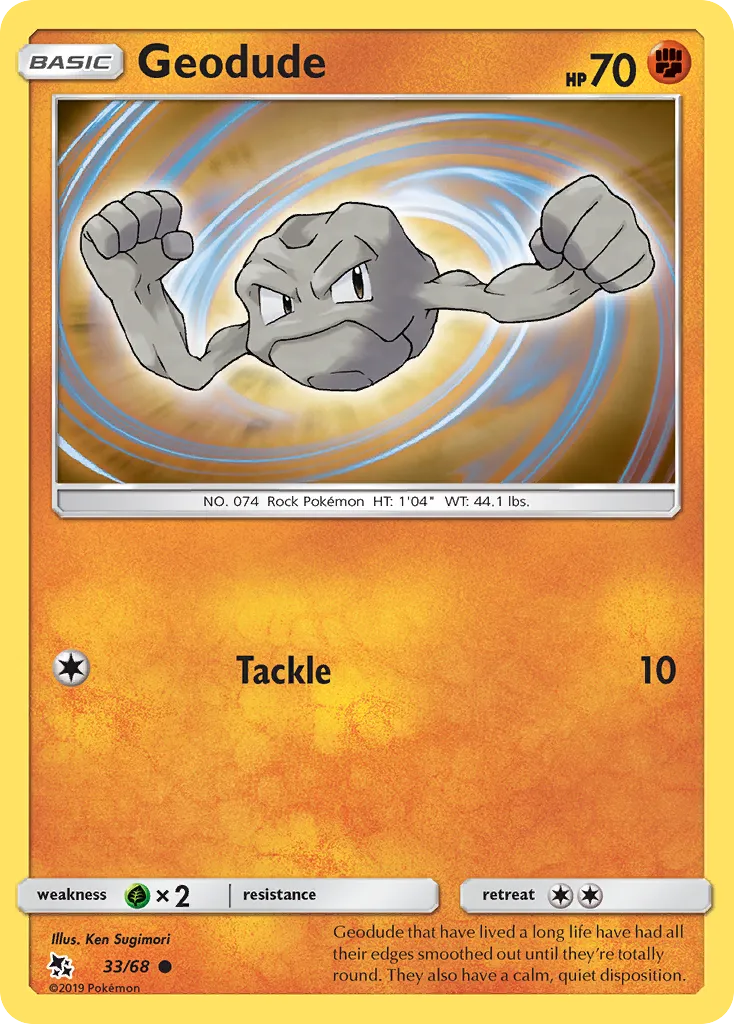Geodude #33, Hidden Fates Reverse Foil