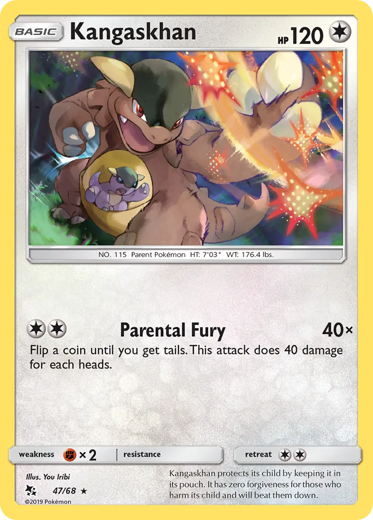 Kangaskhan #47, Hidden Fates Reverse Foil