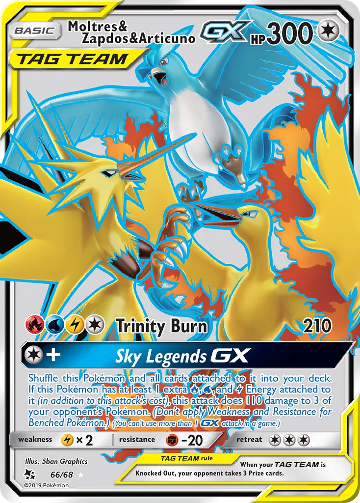 Moltres & Zapdos & Articuno-GX #66, Hidden Fates