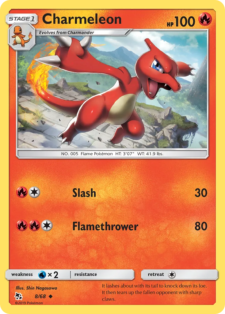 Charmeleon #8, Hidden Fates Reverse Foil