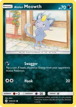 Alolan Meowth #128, Reverse Foil