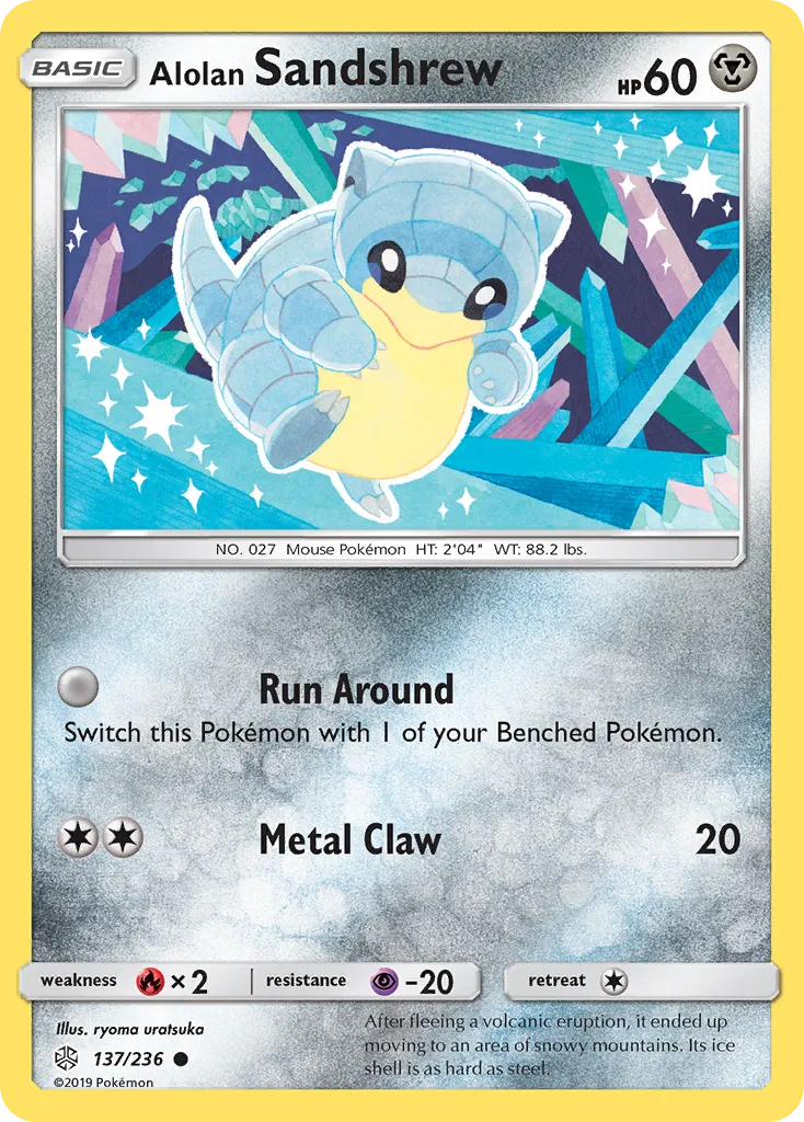 Alolan Sandshrew #137, Cosmic Eclipse Reverse Foil